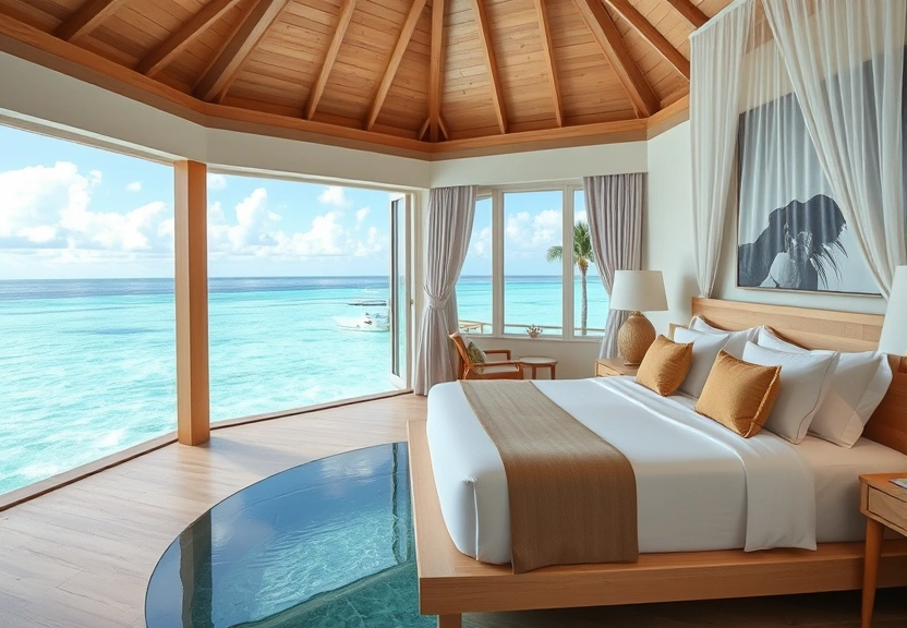 Luxurious overwater suite interior at Royal Curacao